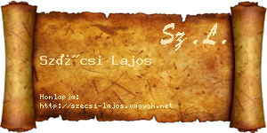 Szécsi Lajos névjegykártya